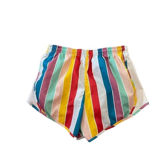 Nike Dri Fit Large Shorts Girls Stripes Multicolor Gym Running - Picture 2 of 9